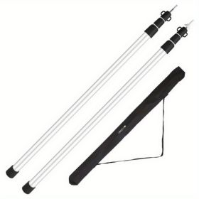 2pcs adjustable aluminum retractable waterproof pole, (Color: Black)
