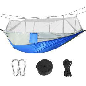 Camping Hammock Double Hammock Tent with Mosquito Net (Color: GreyBlue)