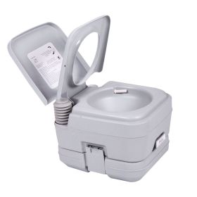 2.6 Gallon Flushable Camping Toilet for Tents Boats Semi Trucks RV Campers (Color: as Pic)