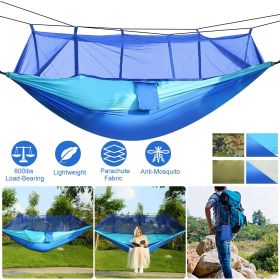 2 Persons Hammock w/Mosquito Net (Color: Blue)