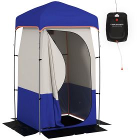 Portable Shower Tent with Solar Shower Bag (Color: as Pic)
