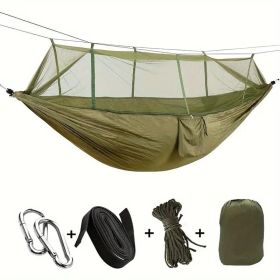 Camping Hammock with Net (Color: Army Green)