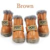 Winter Dog Snow Boots Waterproof Fur 4Pcs/Set Small Dogs
